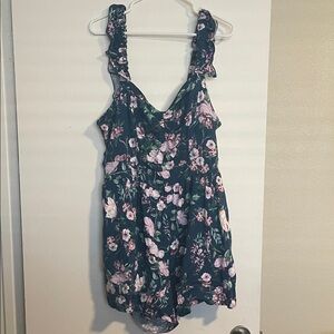 torrid Floral romper in Blue, Green, Purple